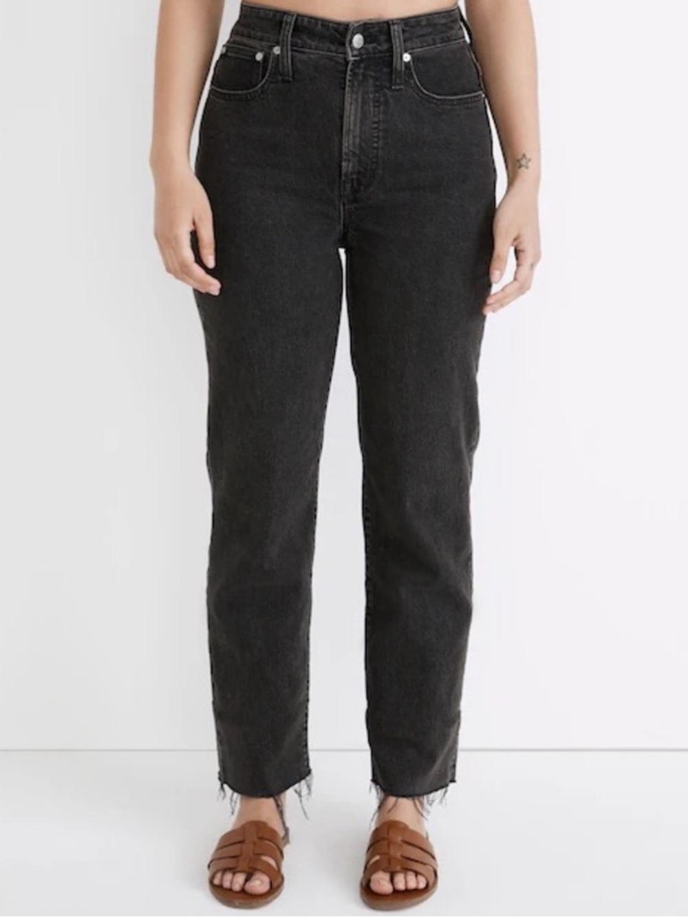 Madewell Jeans Curvy Perfect Vintage Straight High-Rise Stretch Black Size 25